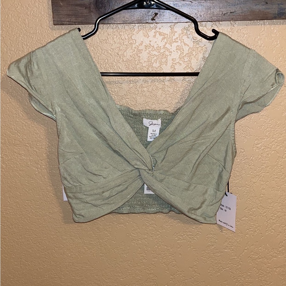 Green crop top